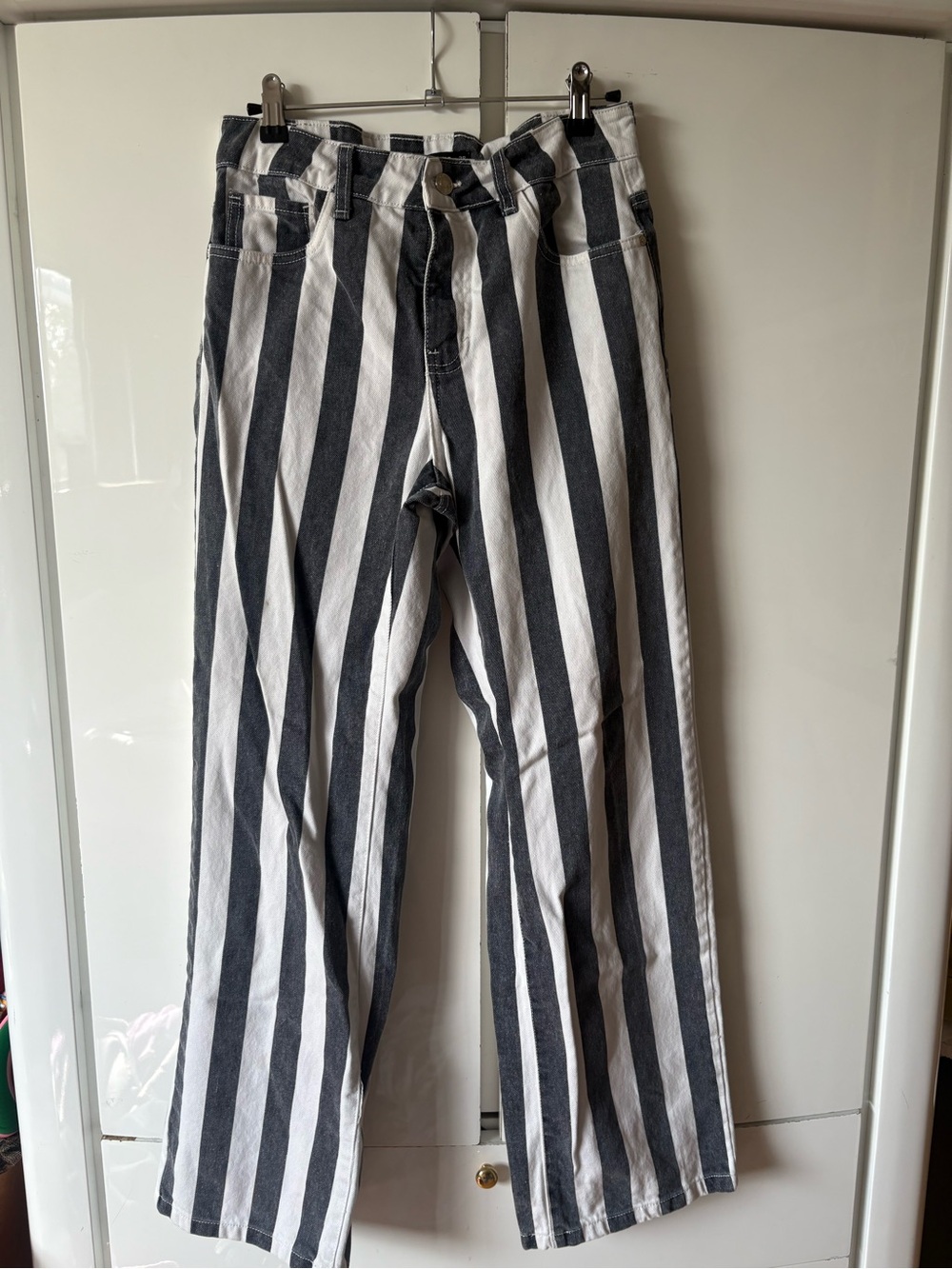 Striped Black and White Jeans - Picture 2 of 5